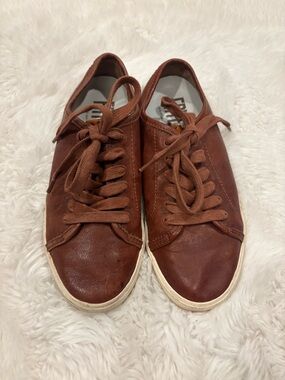 Frye Women's Brown Leather Lace-Up Sneakers
